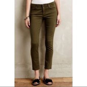 AG Stevie Skinny Straight Olive Ankle Pants sz 25